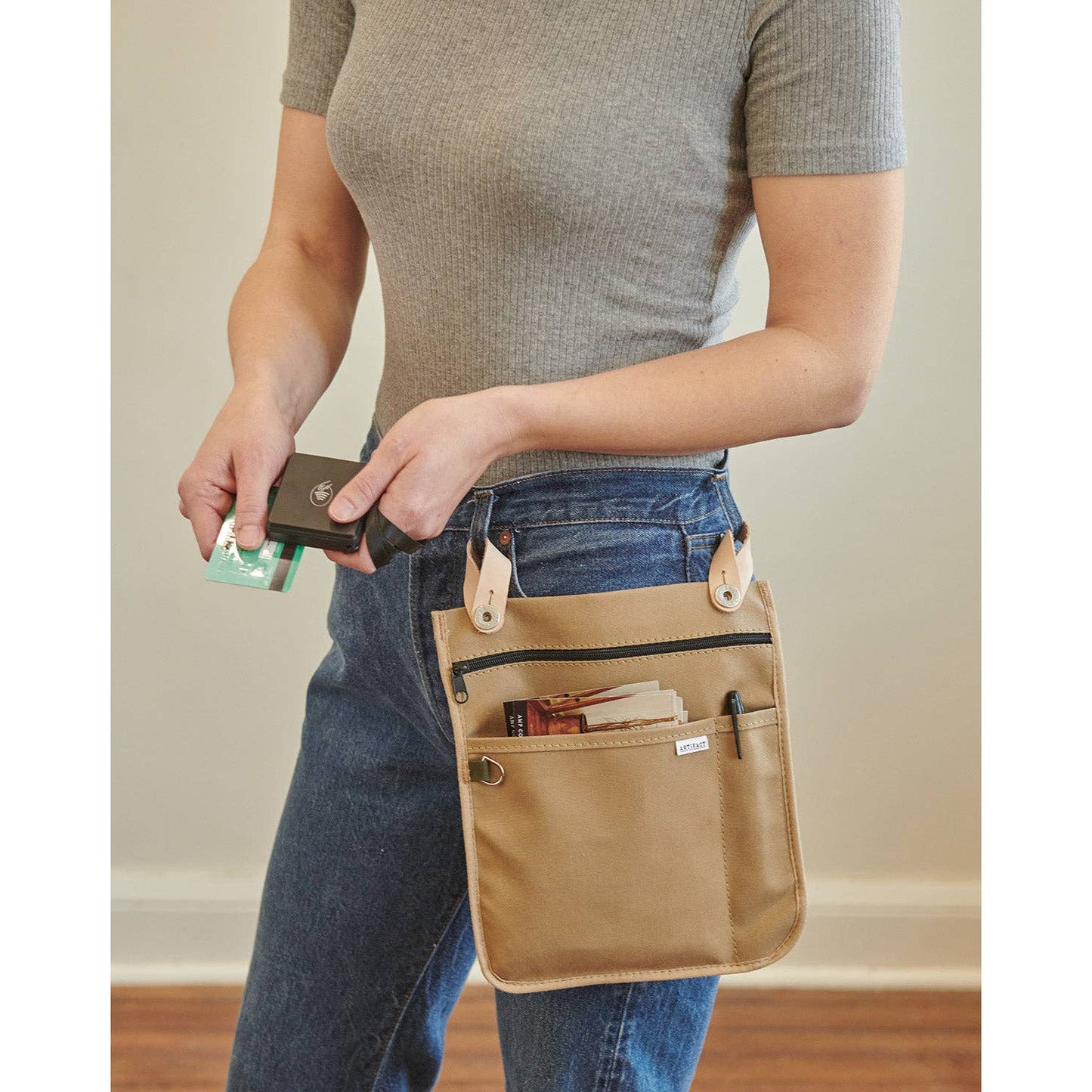 Artifact-Convertible Tote Insert & Crossbody - Tan Natural-accessory-gather here online