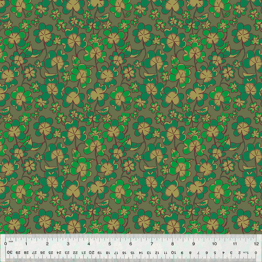 Windham Fabrics-Clover Olive-fabric-gather here online