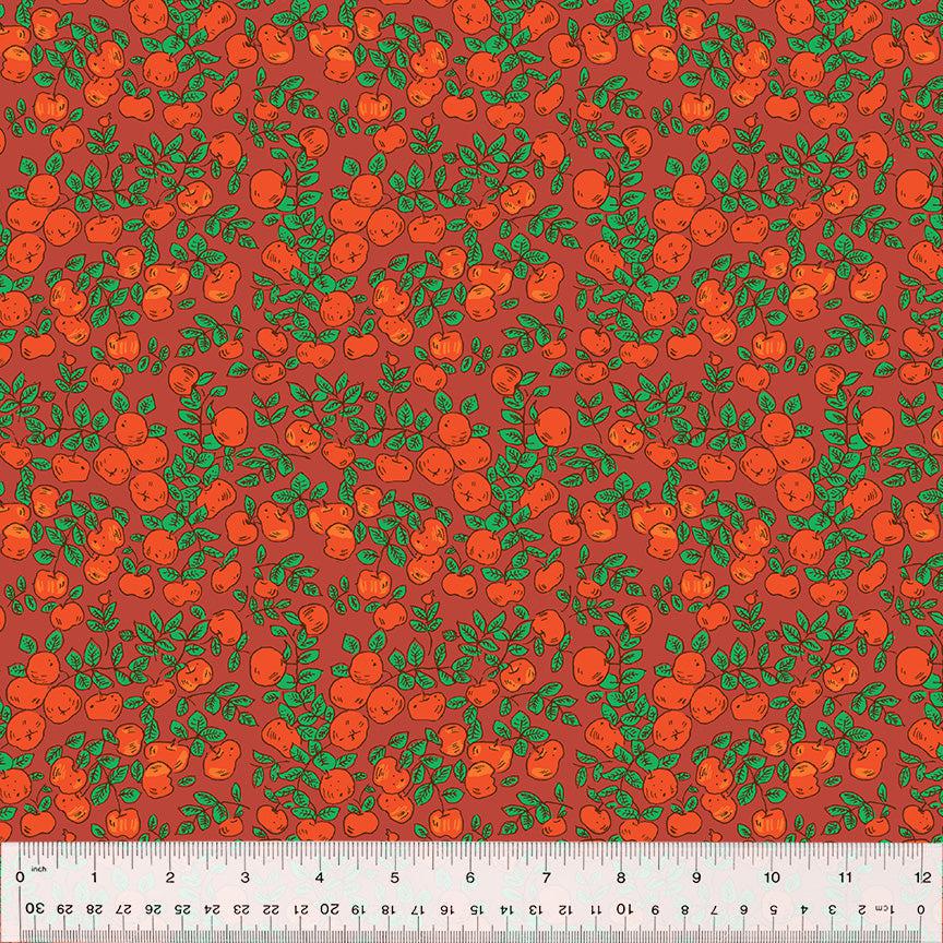 Windham Fabrics-Apples Warm Red-fabric-gather here online