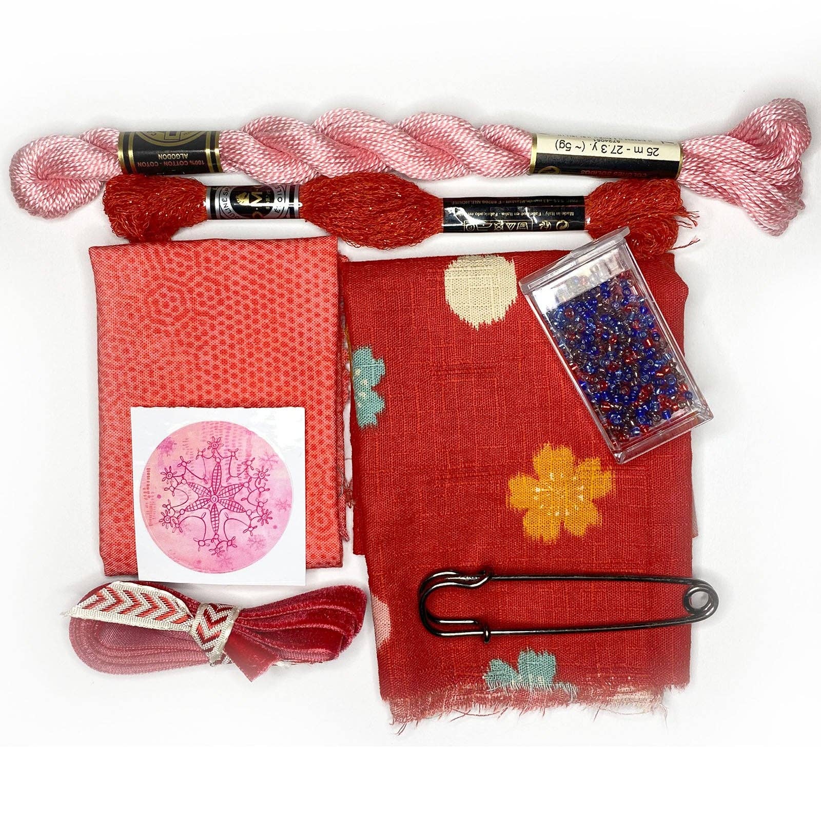 Keller Design Co.-Sewing is My Jam Jar Embroidery Kit - Red Strawberry-embroidery kit-gather here online