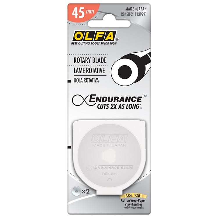 Olfa-Rotary Cutter Endurance Blades 45mm - 2 pack-sewing notion-gather here online