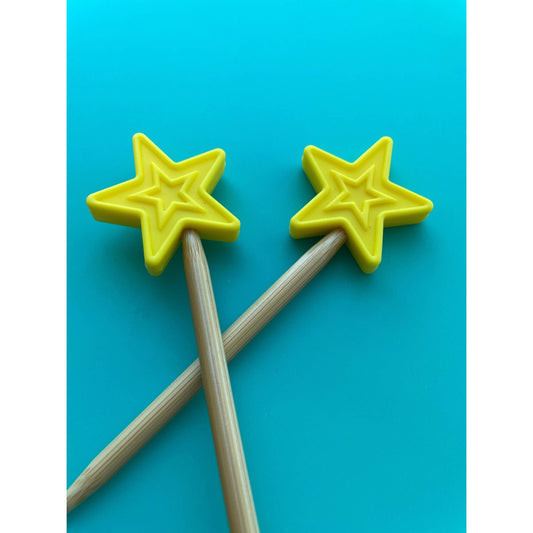 Comma Craft Co-Yellow Star Knitting Needle Point Protectors-knitting notion-gather here online