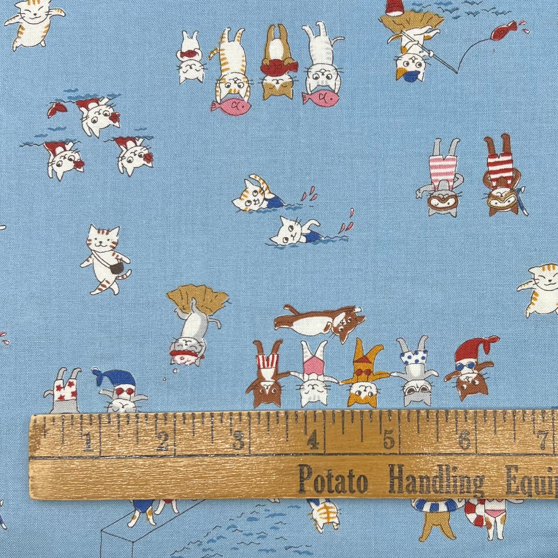 Kokka-Seaside Cats on Sheeting-fabric-gather here online