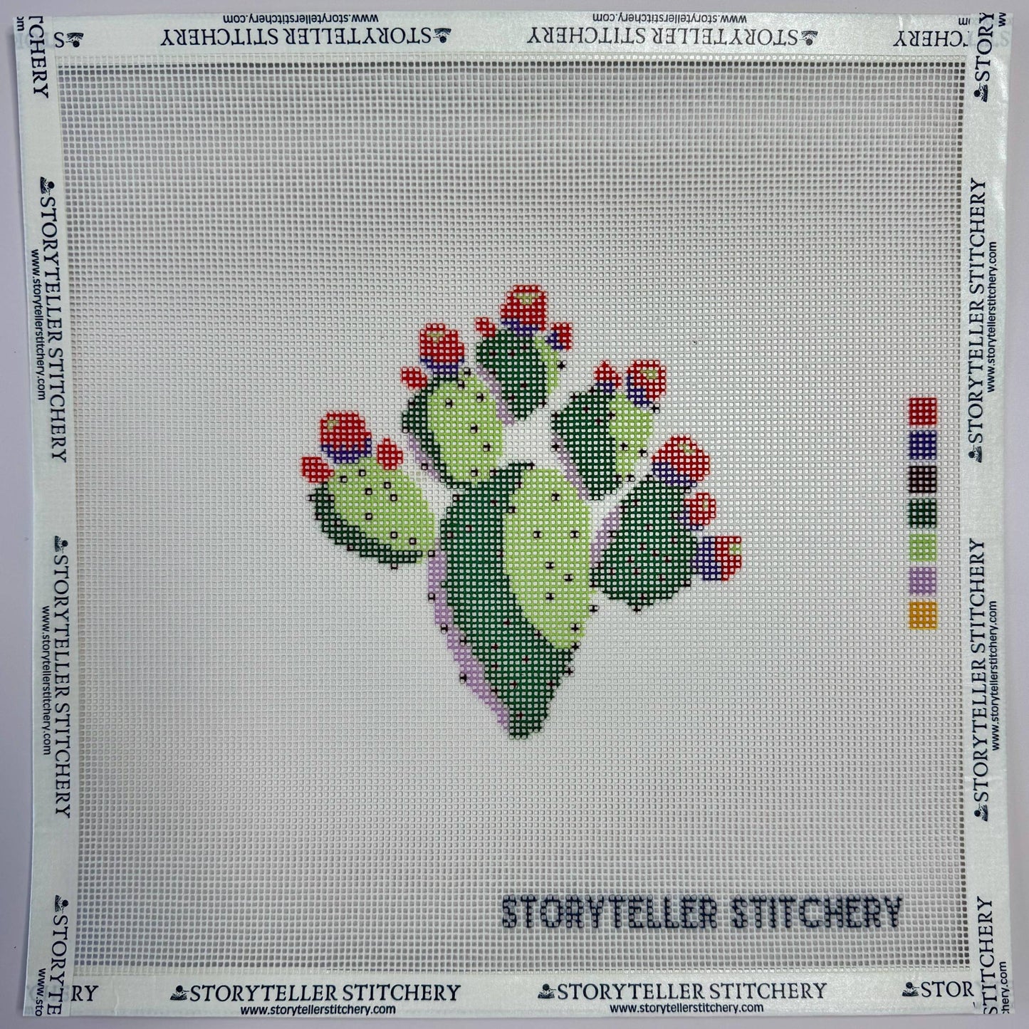 Storyteller Stitchery-Prickly Pear Cactus Needlepoint Kit-xstitch kit-gather here online