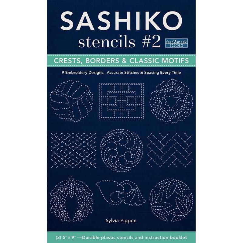 C & T Publishing-Sashiko Stencils #2 Crests, Borders & Classic Motifs by Sylvia Pippen-book-gather here online