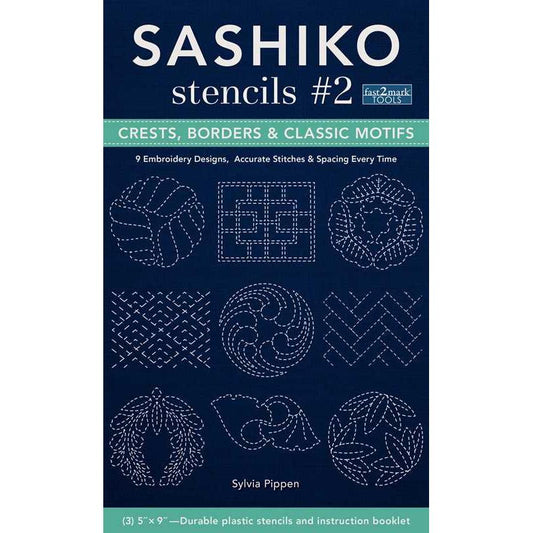 C & T Publishing-Sashiko Stencils #2 Crests, Borders & Classic Motifs by Sylvia Pippen-book-gather here online