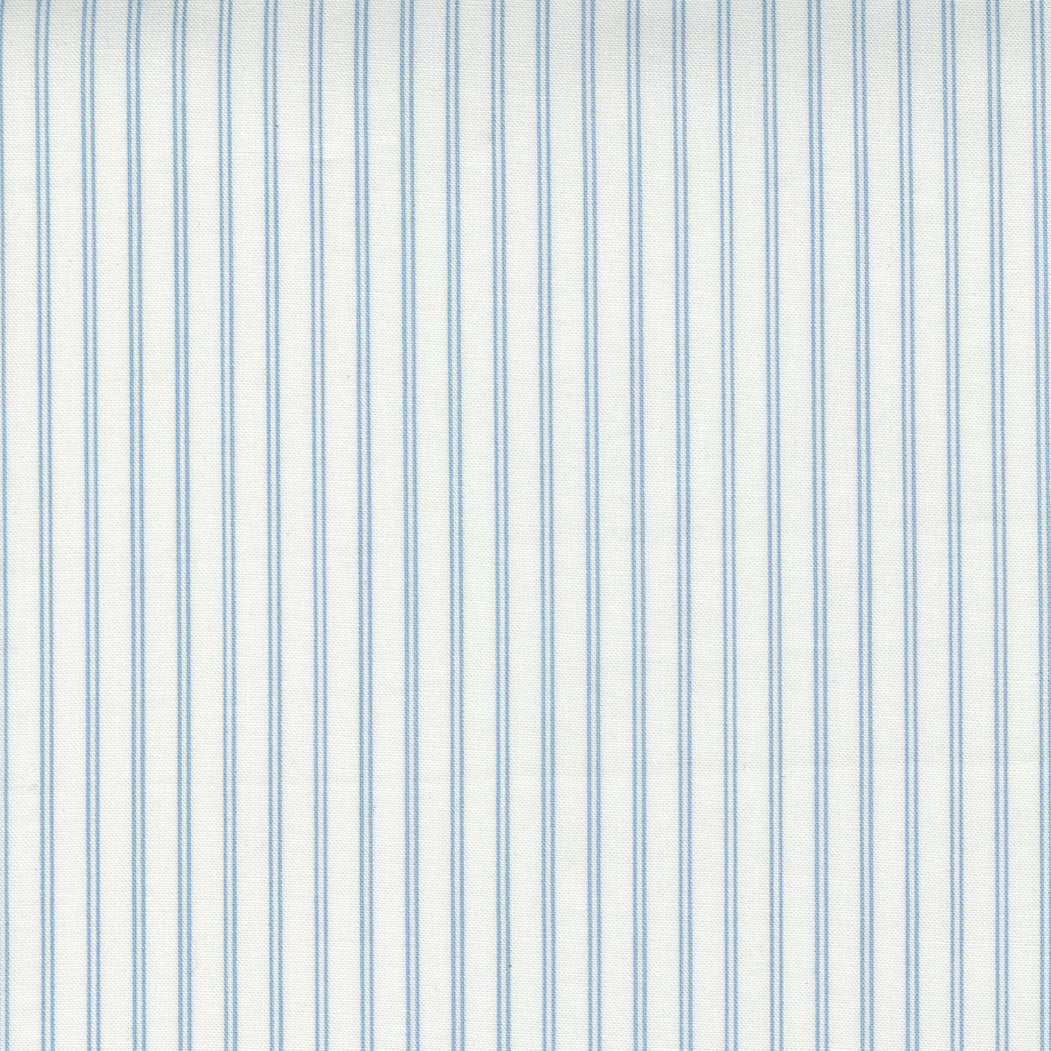 Moda-Stripe Cream Blue-fabric-gather here online