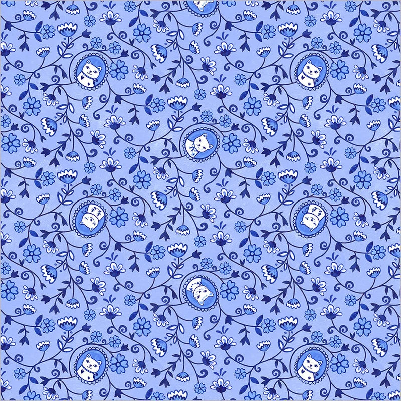 Windham Fabrics-Purry Portraits Sky-fabric-gather here online