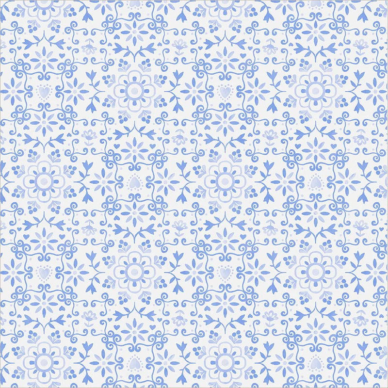 Windham Fabrics-Azulejo White/Blue-fabric-gather here online