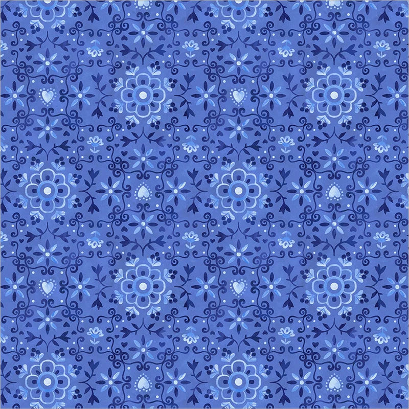 Windham Fabrics-Azulejo Cobalt-fabric-gather here online