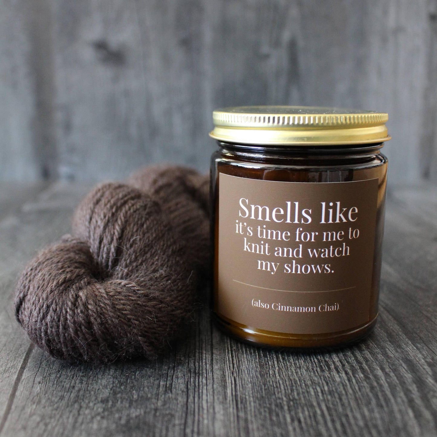 NNK Press-Hand-poured Coconut Soy Wax Candle For Knitters - 4oz-accessory-4 Oz Cinnamon Chai | Smells like it's time for me to knit and watch Netflix.-gather here online