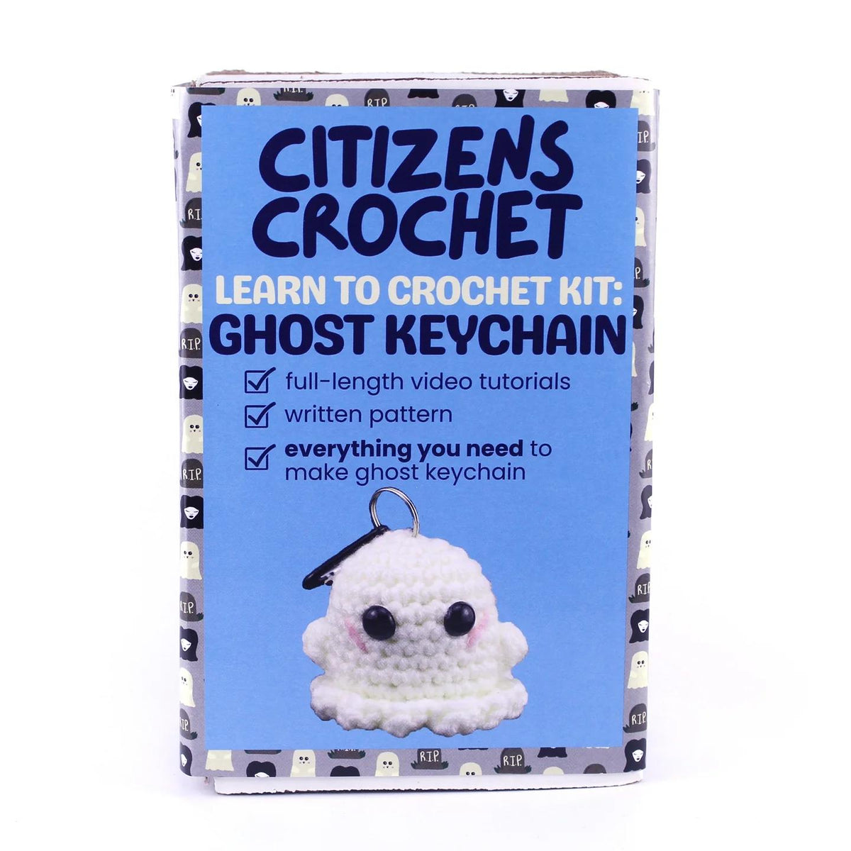 Citizens Crochet-Ghost Keychain Bag Charm - Beginner Crochet Kit-knitting / crochet kit-gather here online