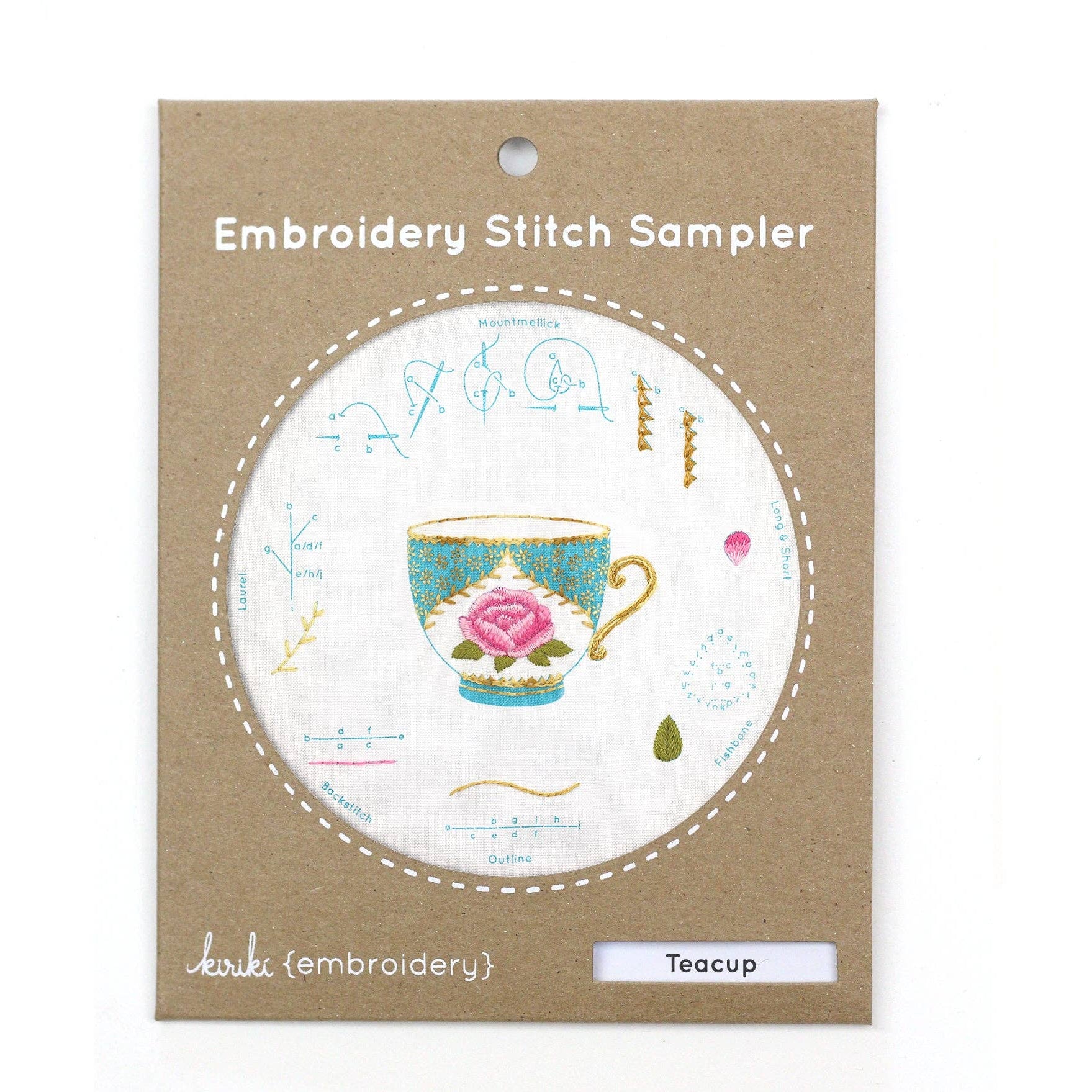 Kiriki Press-Teacup Embroidery Sampler-embroidery kit-gather here online