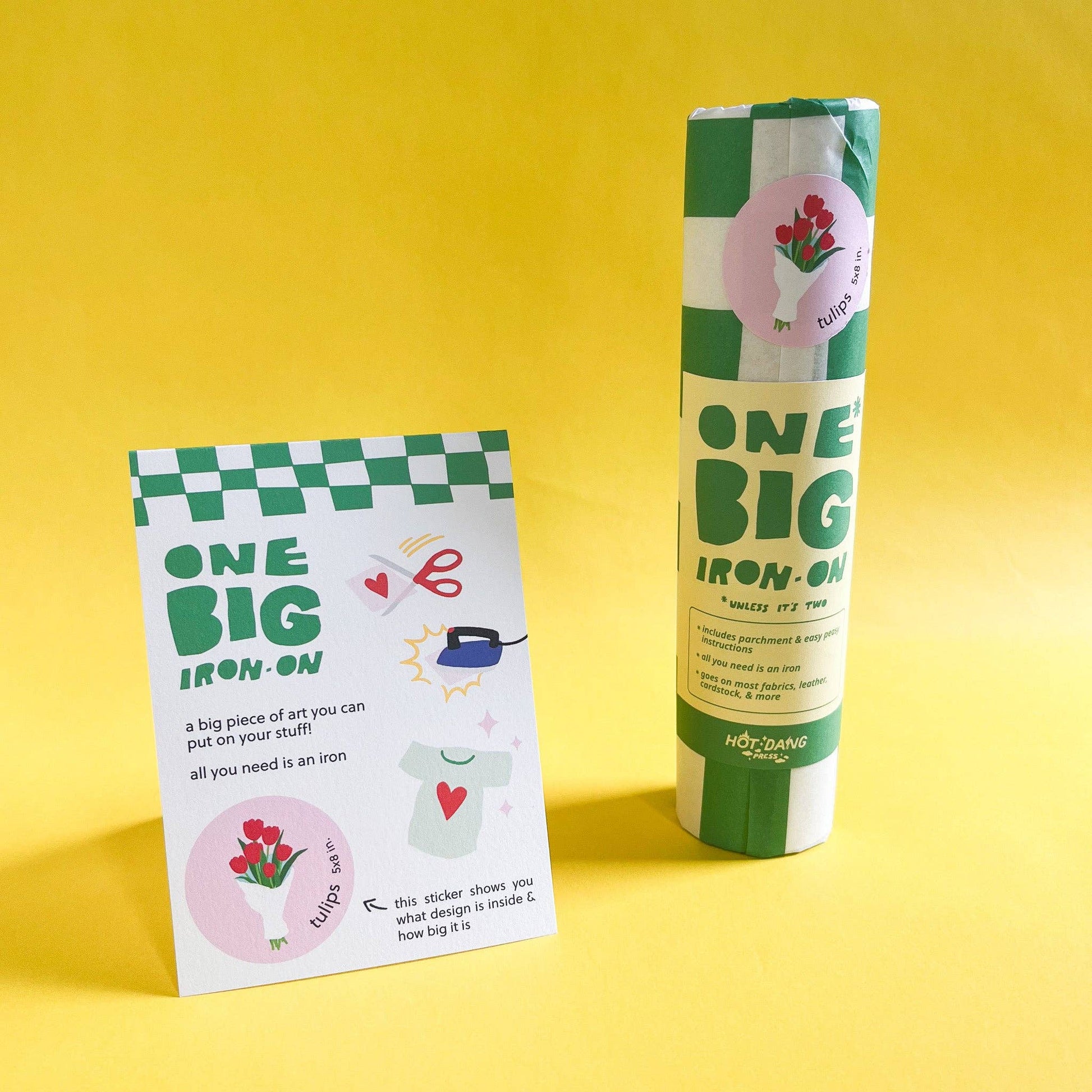 Hot Dang Press-One Big Iron-On Banana Transfer-patches + pins-gather here online