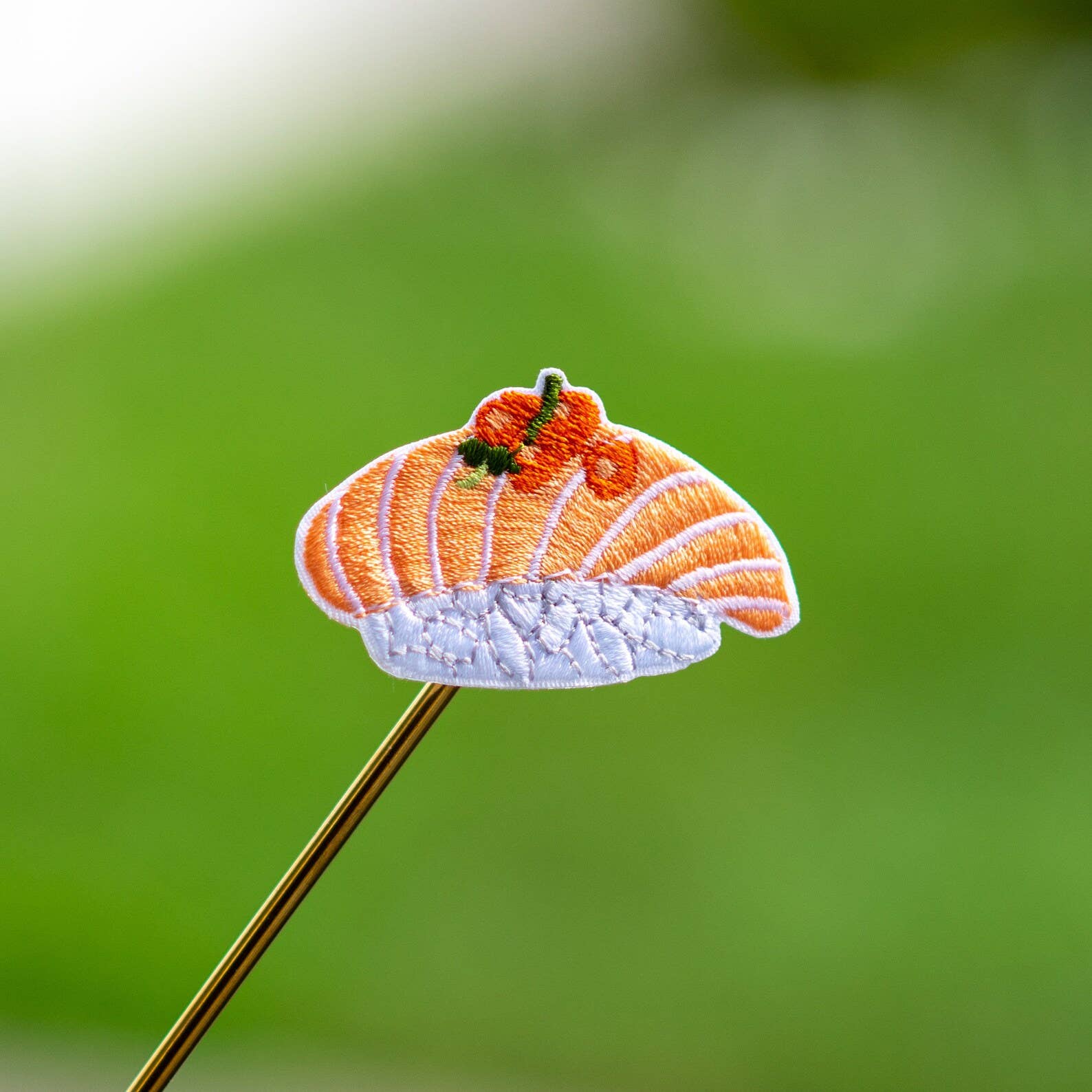 U PLUS INC-Salmon Sushi Iron-On Patch-patches + pins-gather here online