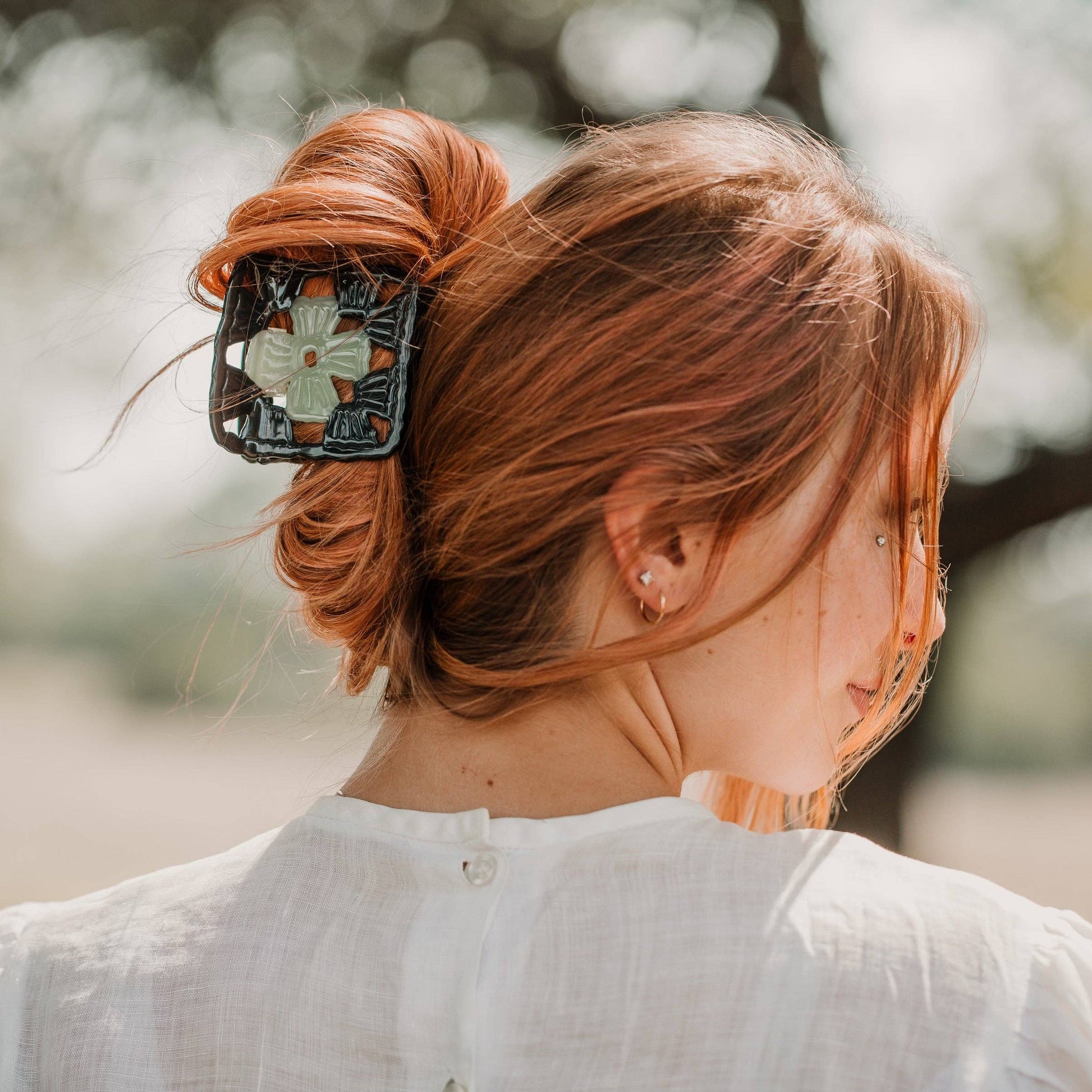 Hey Ricochet-Granny Square Hair Claw - Onyx & Jade-accessory-gather here online