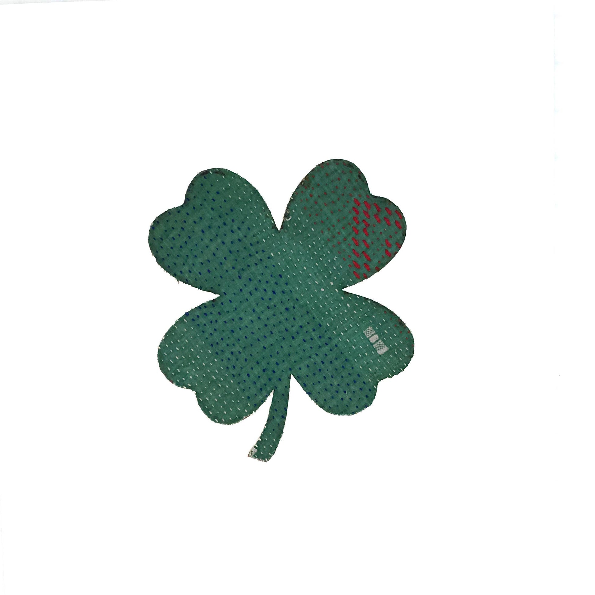 Otto Finn-Medium Kantha Clover Iron-On Patch-patches + pins-gather here online