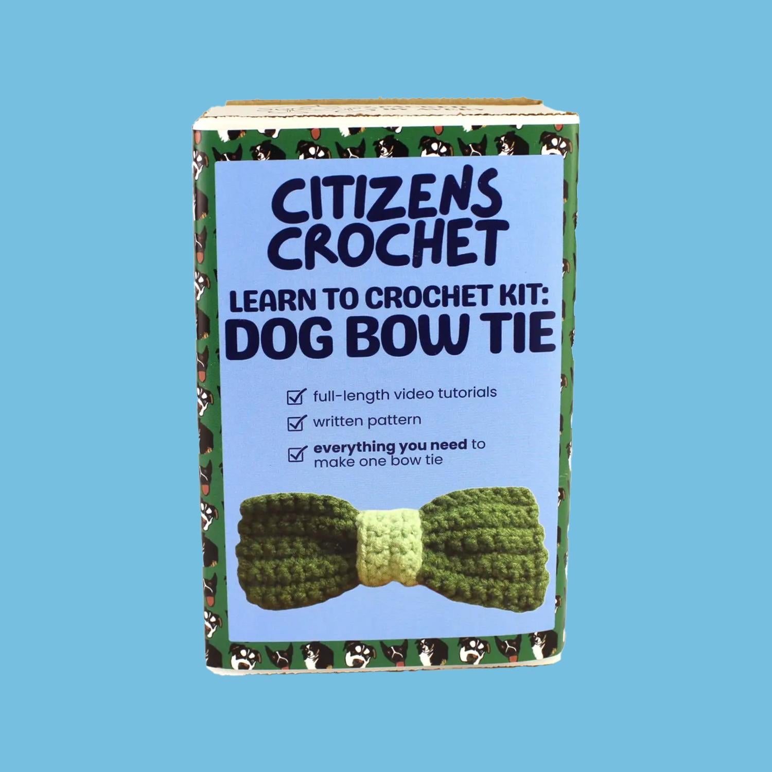 Citizens Crochet-Dapper Dog Bowtie - Beginner Crochet Kit-knitting / crochet kit-gather here online