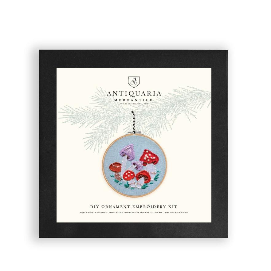 Antiquaria-Mushroom DIY Embroidery Ornament Kit-embroidery kit-gather here online