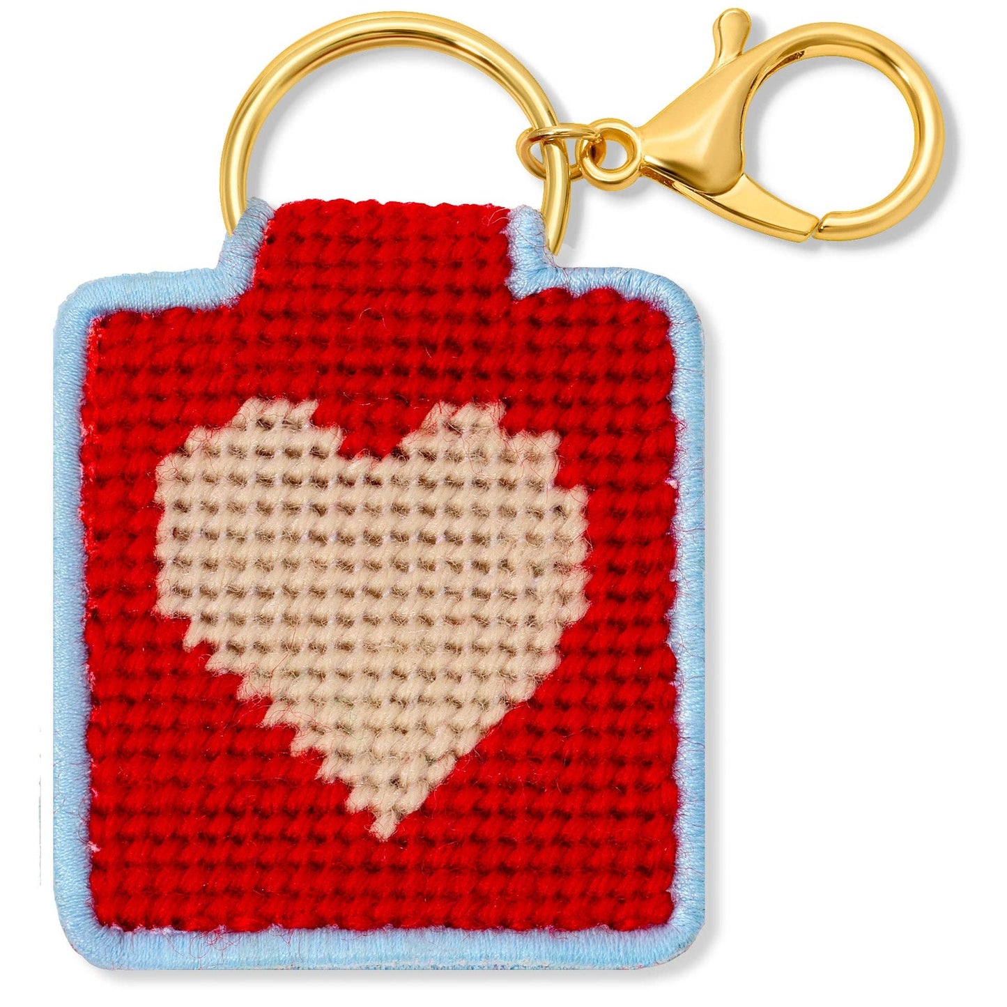 Lucky Feather-Needlepoint Keychain Kit - Heart-xstitch kit-gather here online