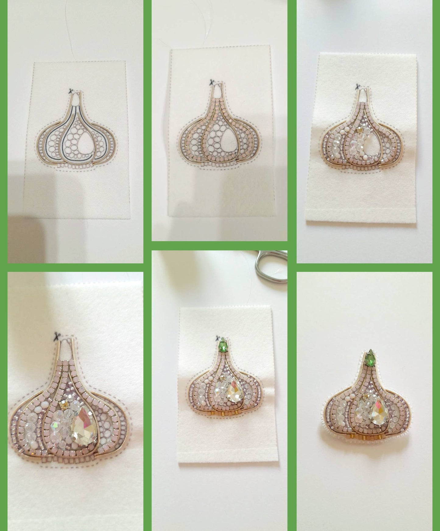 Bead Embroidery Brooch Kit: Garlic DIY Craft Beading