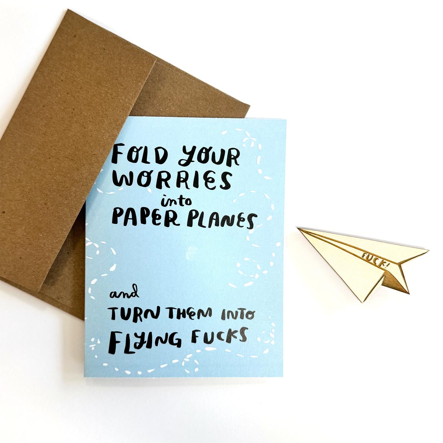SnowMade-Paper Planes Magnet w/Card - Seafoam-greeting card-gather here online