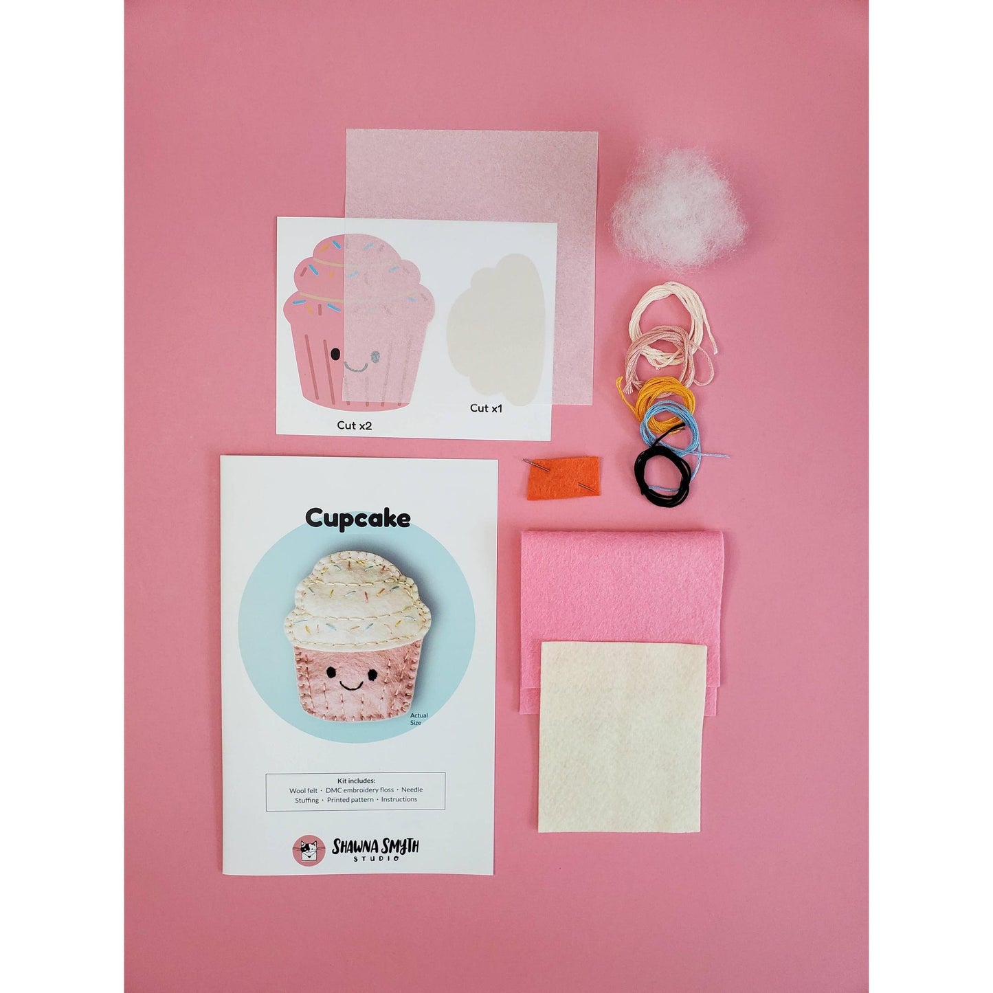 Shawna Smyth Studio-Cupcake DIY Felt Kit-sewing kit-gather here online