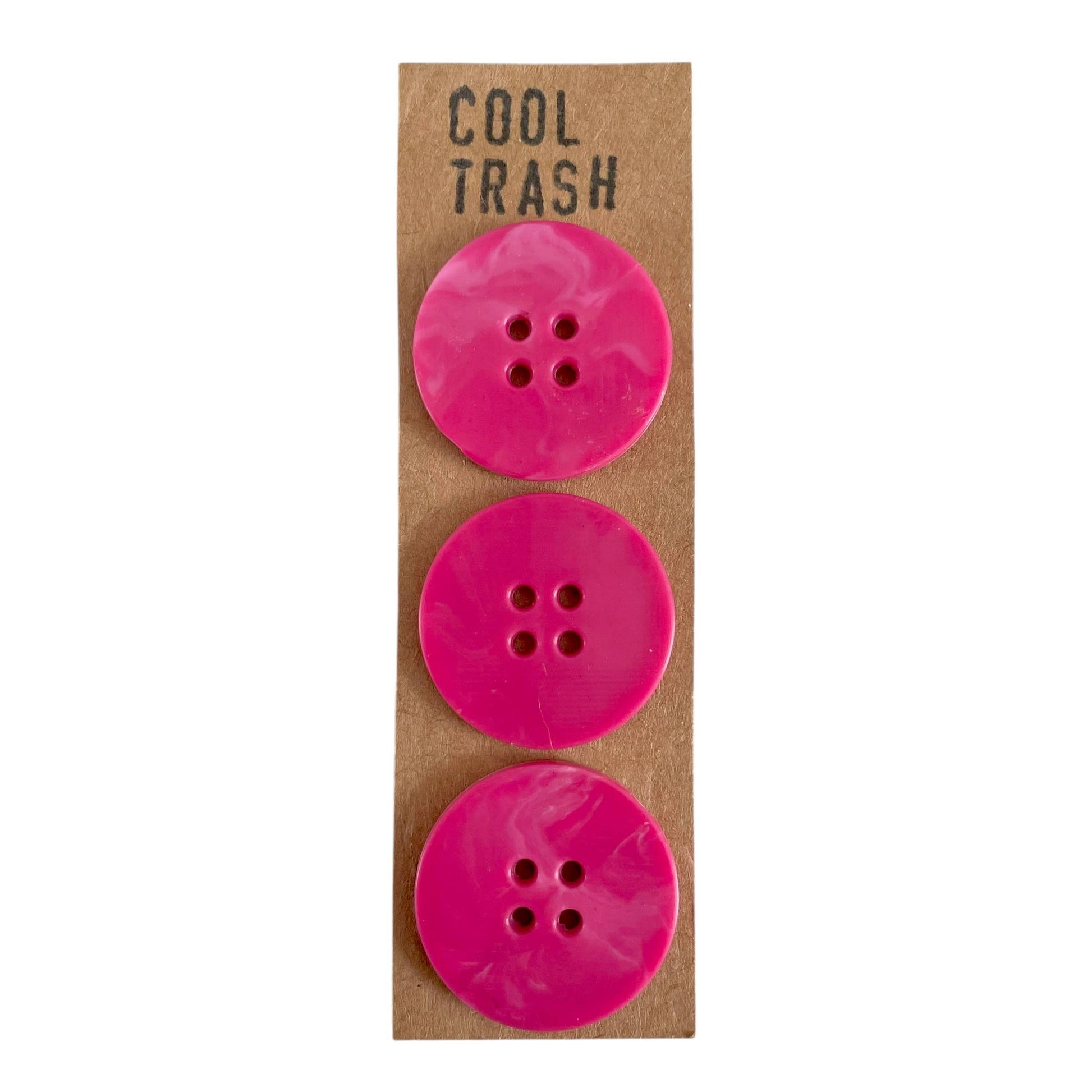 Cool Trash-25mm Recycled Plastic Button Set - Magenta-button-gather here online