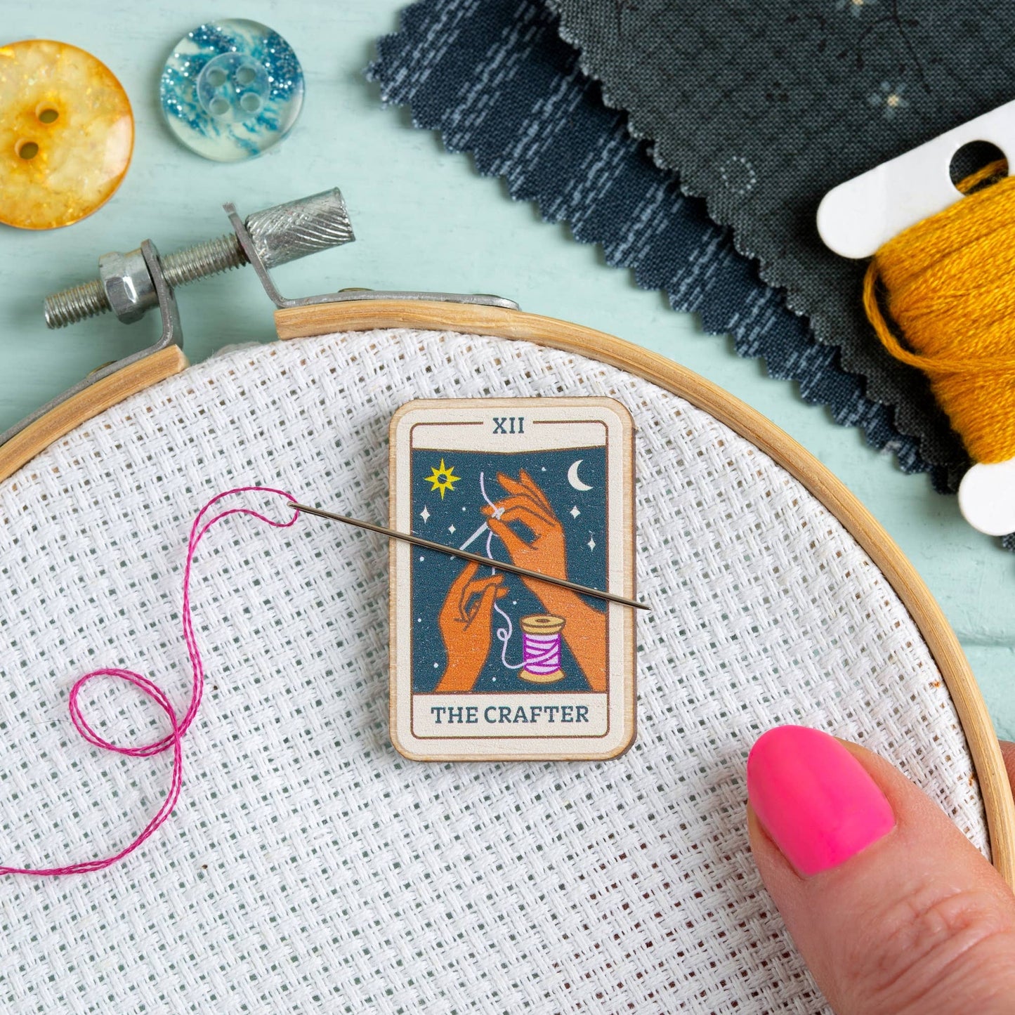 Hawthorn Handmade-Tarot Card Needle Minder-embroidery notion-gather here online