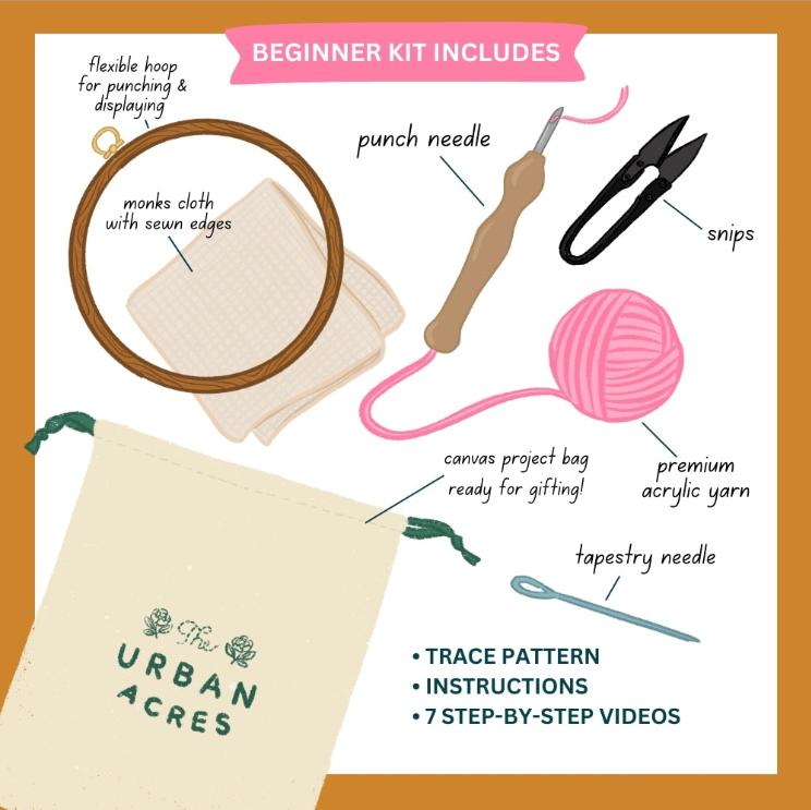 The Urban Acres-Mushroom by Melody Miller - Punch Needle Kit-craft kit-gather here online