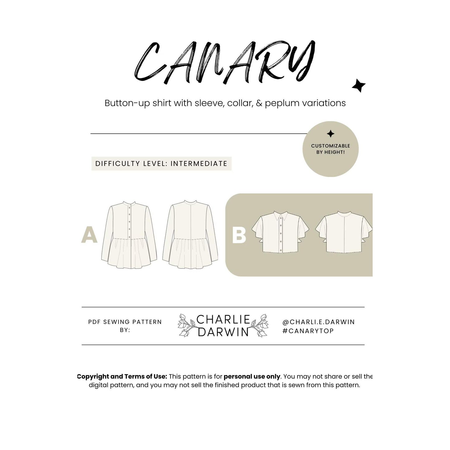 Charlie Darwin Textiles-Canary Top Pattern-sewing pattern-gather here online