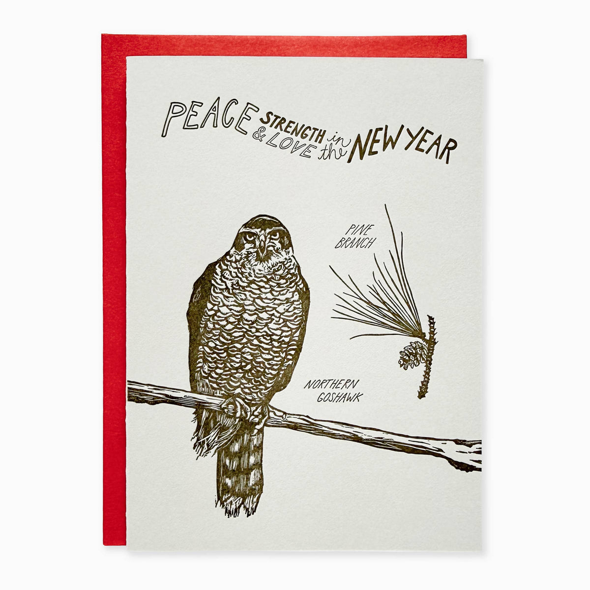 Peace In The New Year Hawk Greeting Card