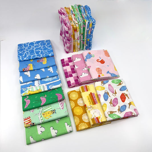 Cloud9-Fat Quarter Bundle of Poolside Purrfection (13 Pieces)-fat quarters-gather here online
