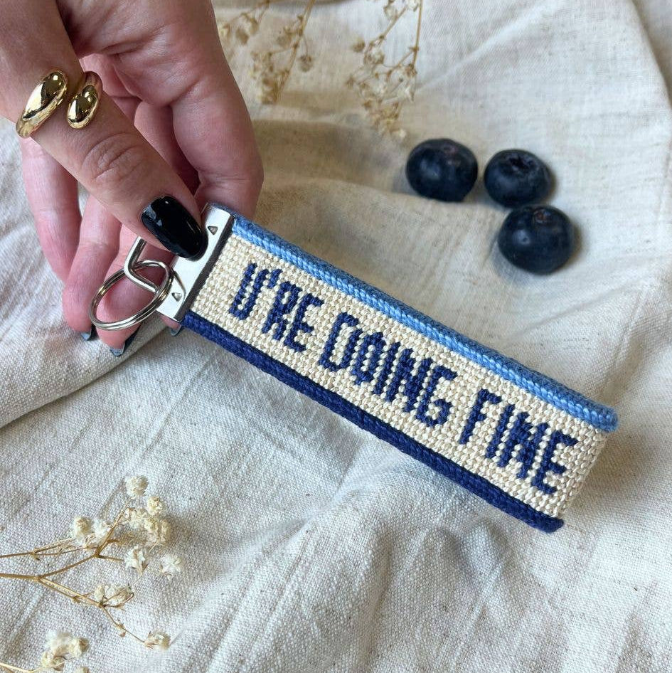 Slow Down, U're Doing Fine Needlepoint Key Fob Kit