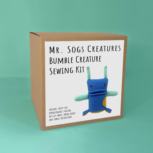 Mr. Sogs-Bumble Creature Sewing Kit - Blue-craft kit-gather here online