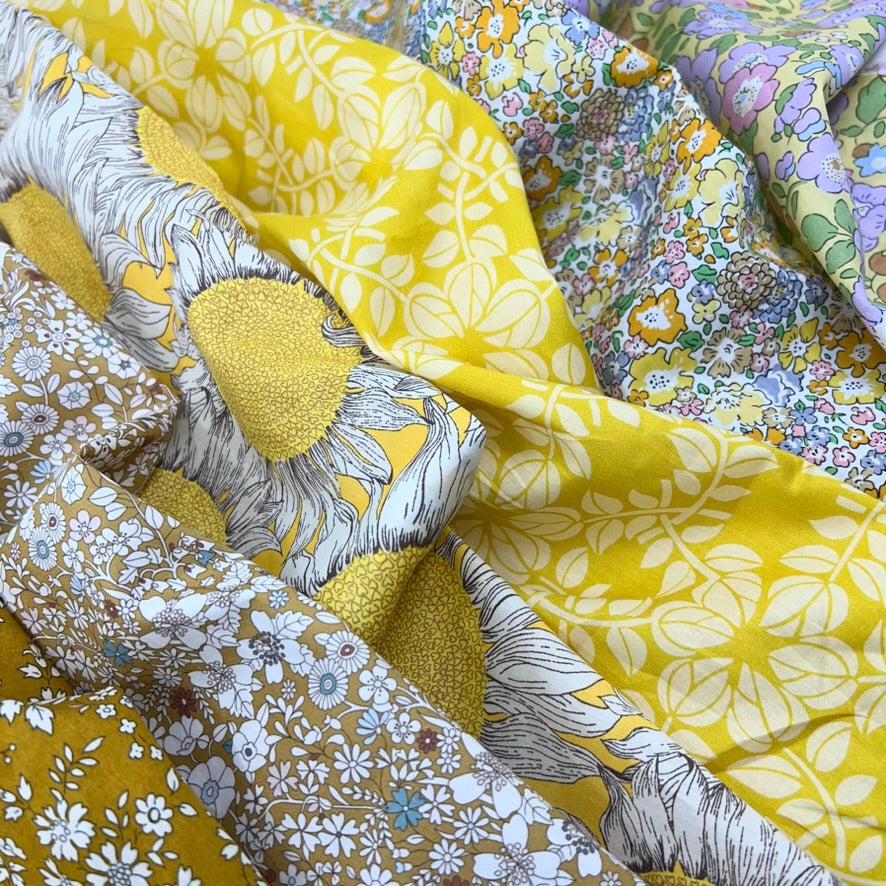 gather here-Tana Lawn Color Bundle - Yellow (6 pieces)-fat quarters-gather here online