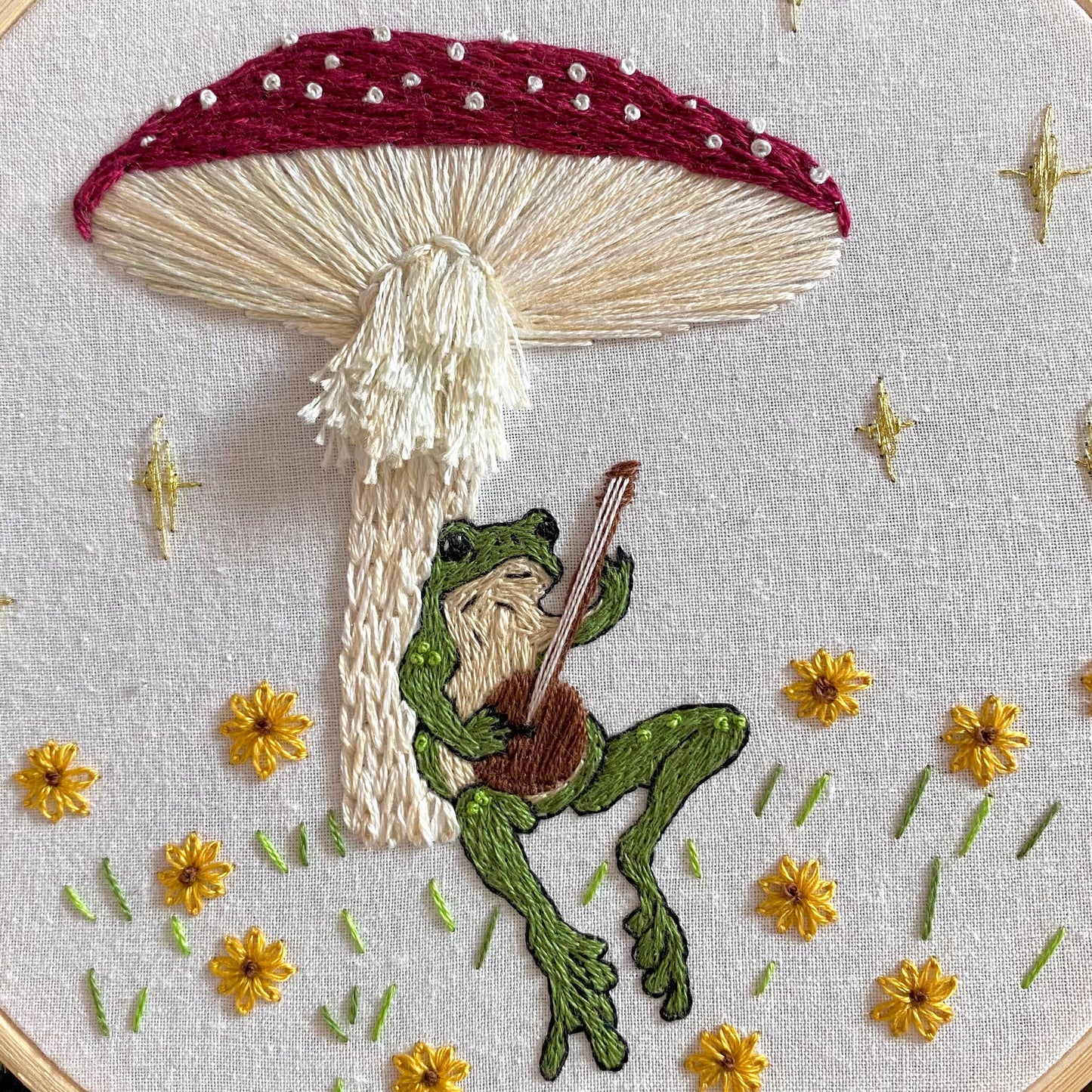 Stitches By Tiff-Toadstool Serenade Frog & Mushroom Embroidery Kit-embroidery kit-gather here online