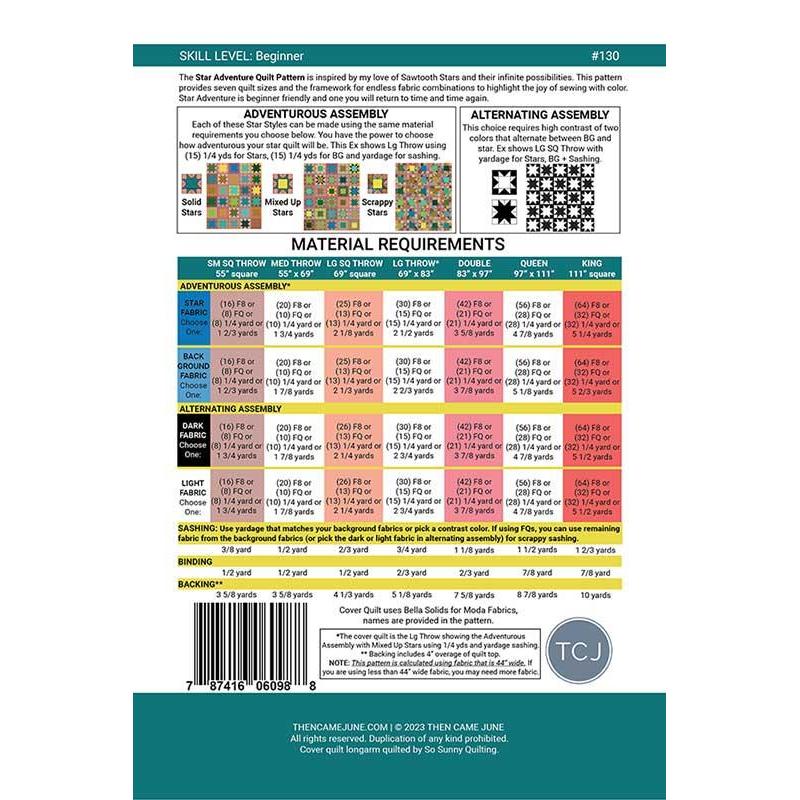 Then Came June-Star Adventure Quilt Pattern-quilting pattern-gather here online