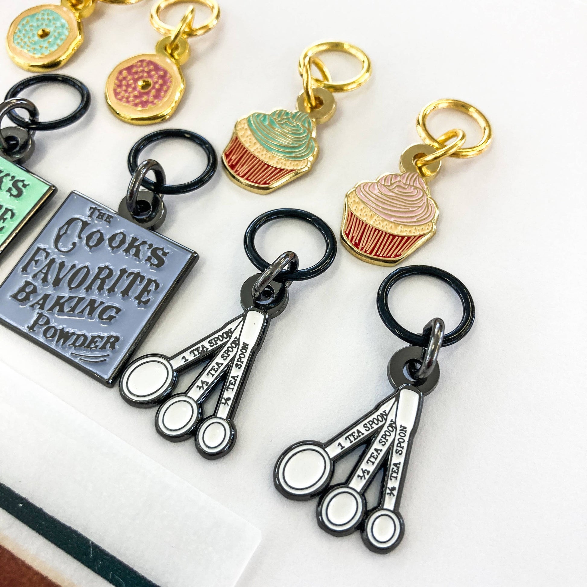 Firefly Notes-Bakery Delights Enamel Stitch Marker Pack-knitting notion-gather here online