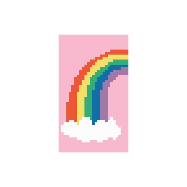 Fraymeworks-Rainbow 1.25"x 2.25" Mini Needlepoint Canvas-embroidery pattern-gather here online