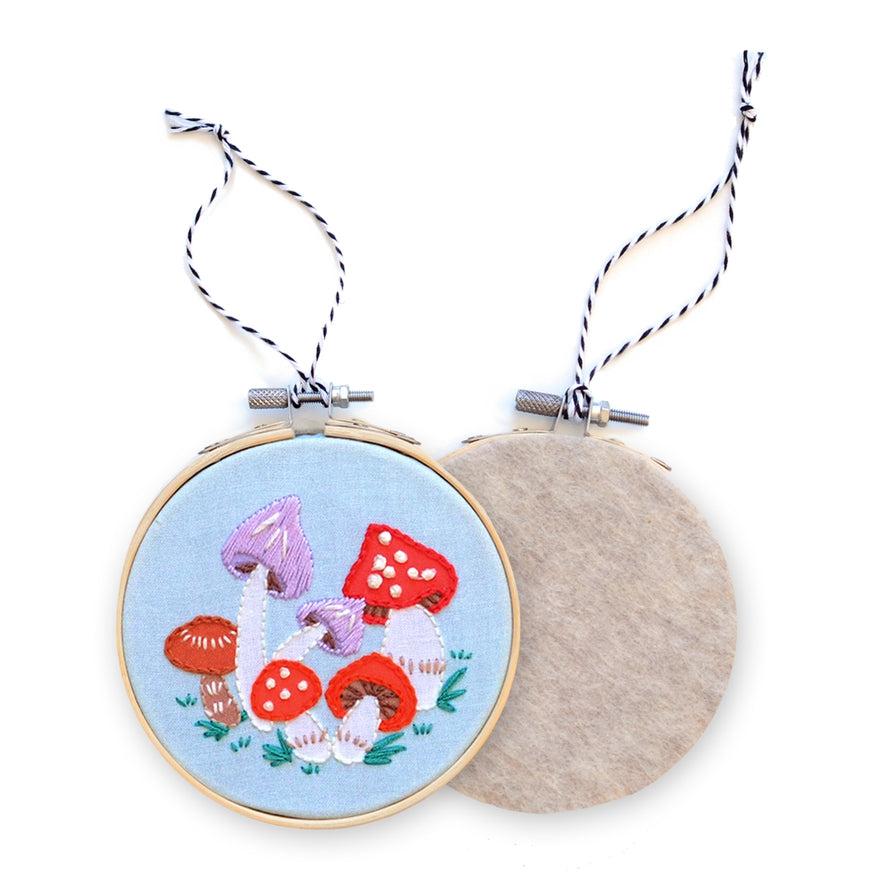 Antiquaria-Mushroom DIY Embroidery Ornament Kit-embroidery kit-gather here online