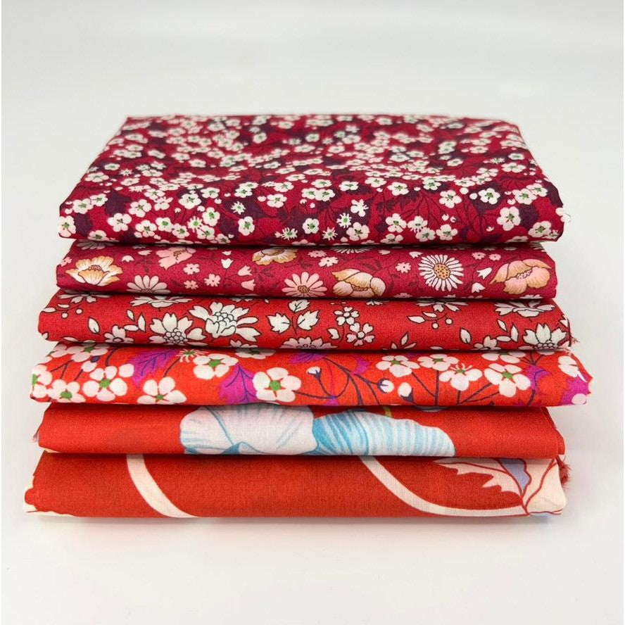 gather here-Tana Lawn Color Bundle - Red (6 pieces)-fat quarters-gather here online