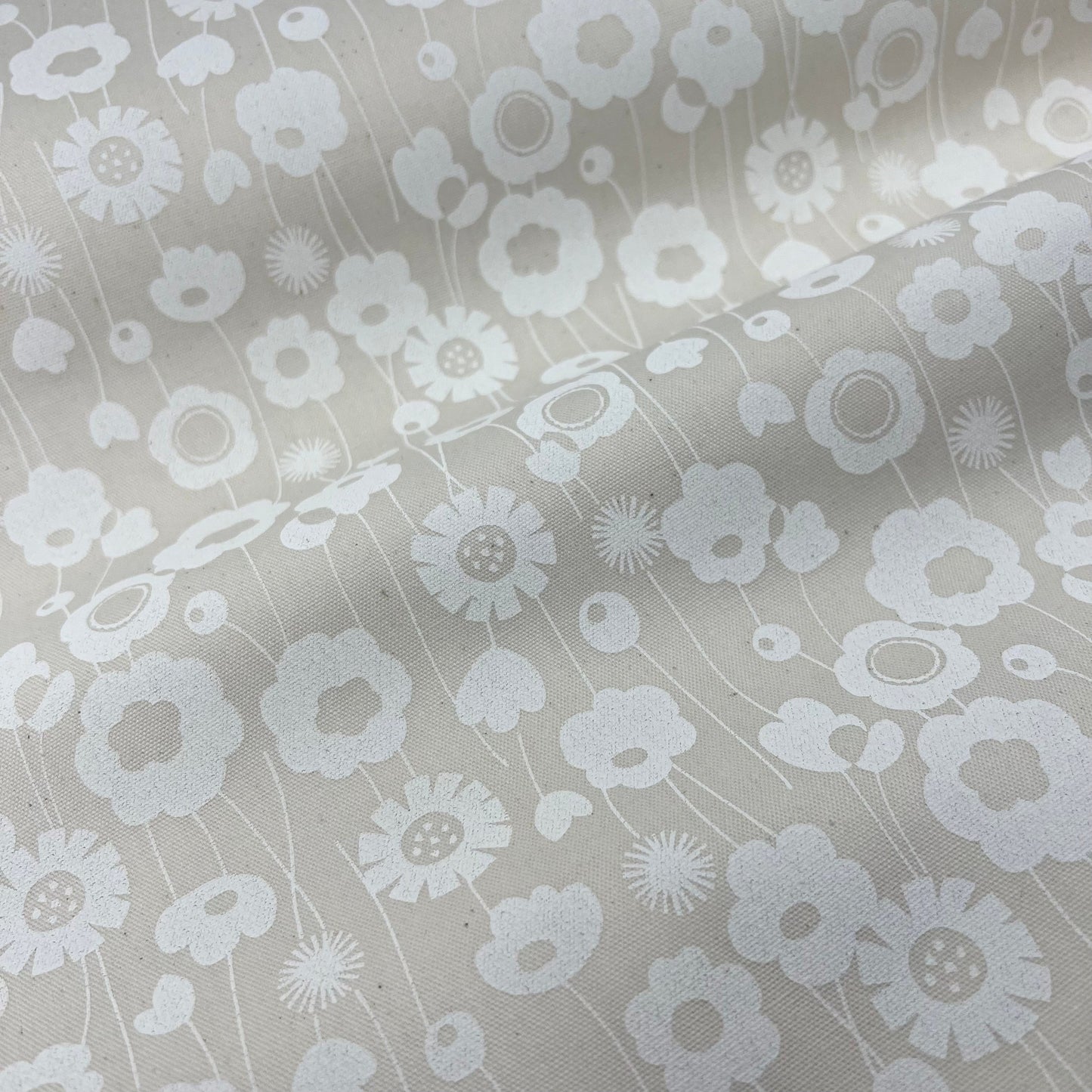 Westex-White-On-Natural Blooms on Cotton Oxford-fabric-gather here online