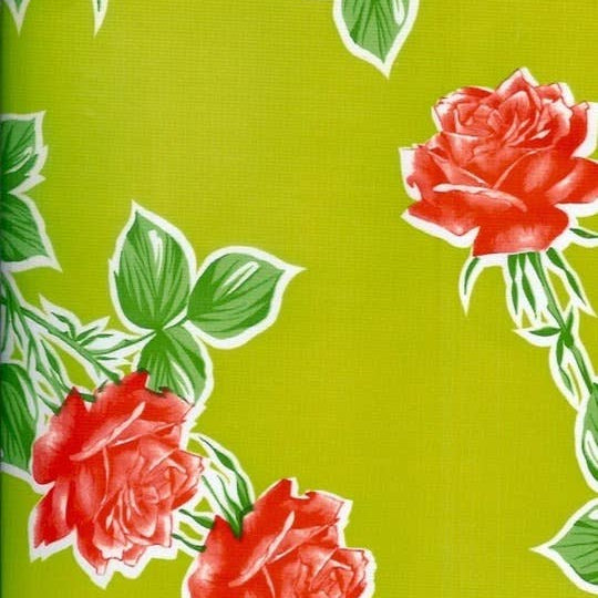 Oilcloth International-Havana Oilcloth on Lime-fabric-gather here online