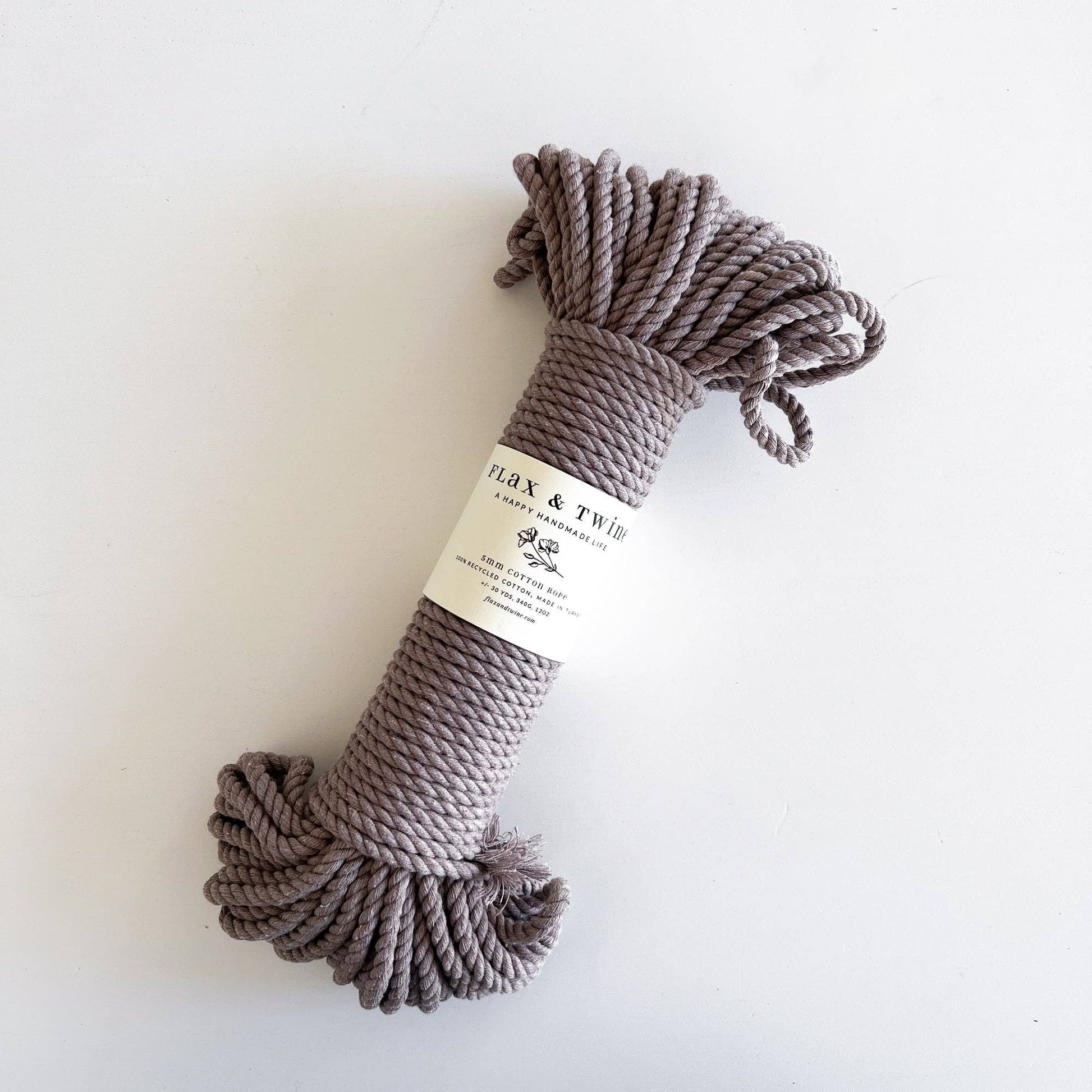 Flax & Twine-Recycled 5mm Cotton Rope - Lavender-yarn-gather here online