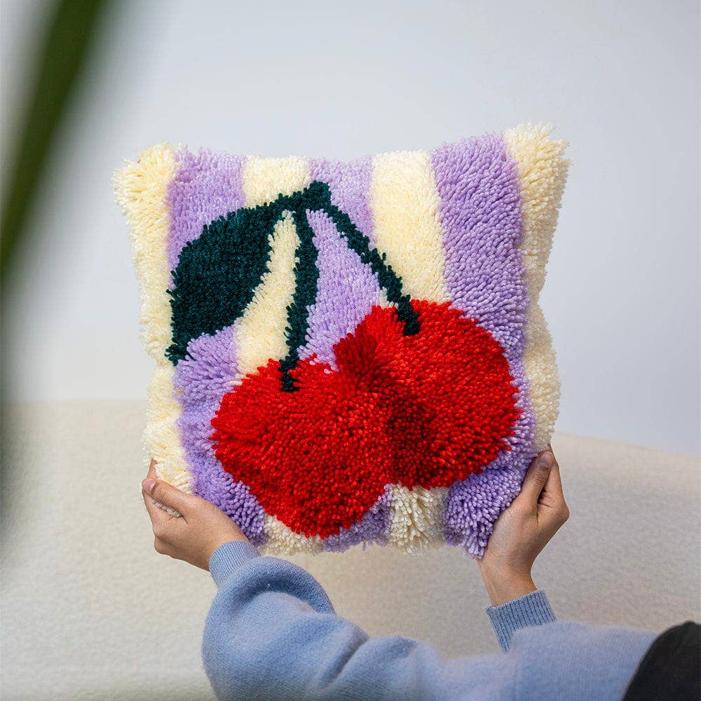 Craft Club-Cherry Ripe Stripes - Latch Hook Cushion Kit-craft kit-gather here online