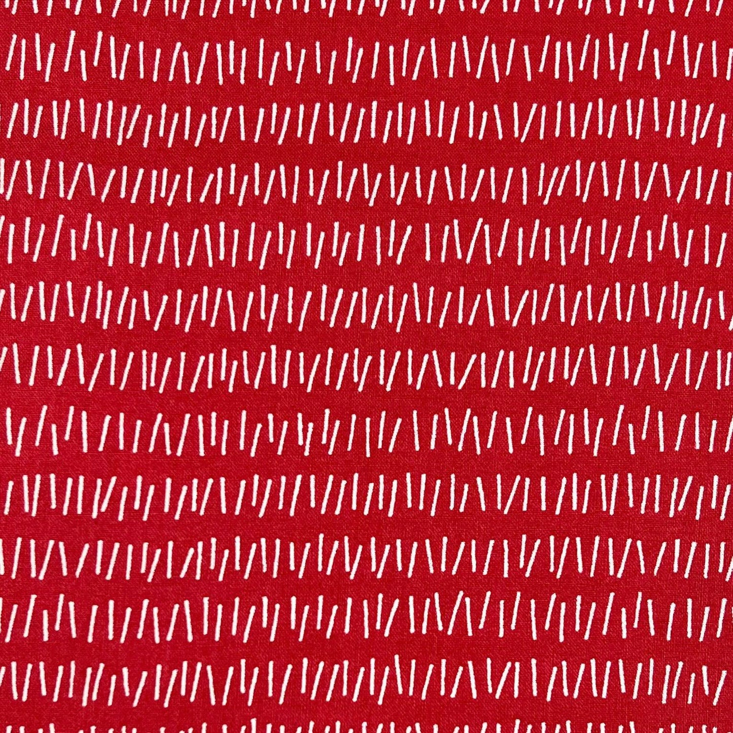 Sevenberry-White On Red Hatch Marks on Cotton Shirting-fabric-gather here online