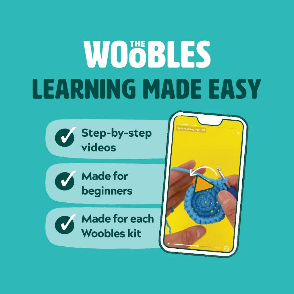 The Woobles-Rainbow Narwhal Beginner Crochet Kit-knitting / crochet kit-gather here online