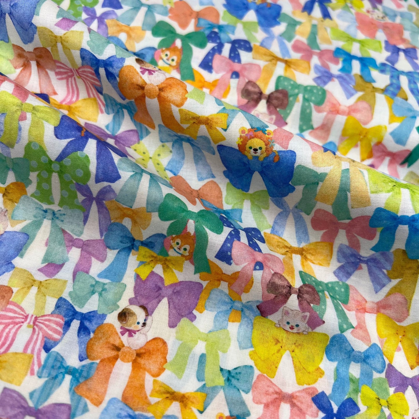 Hokkoh-Ribbon Critters on Cotton Lawn-fabric-gather here online