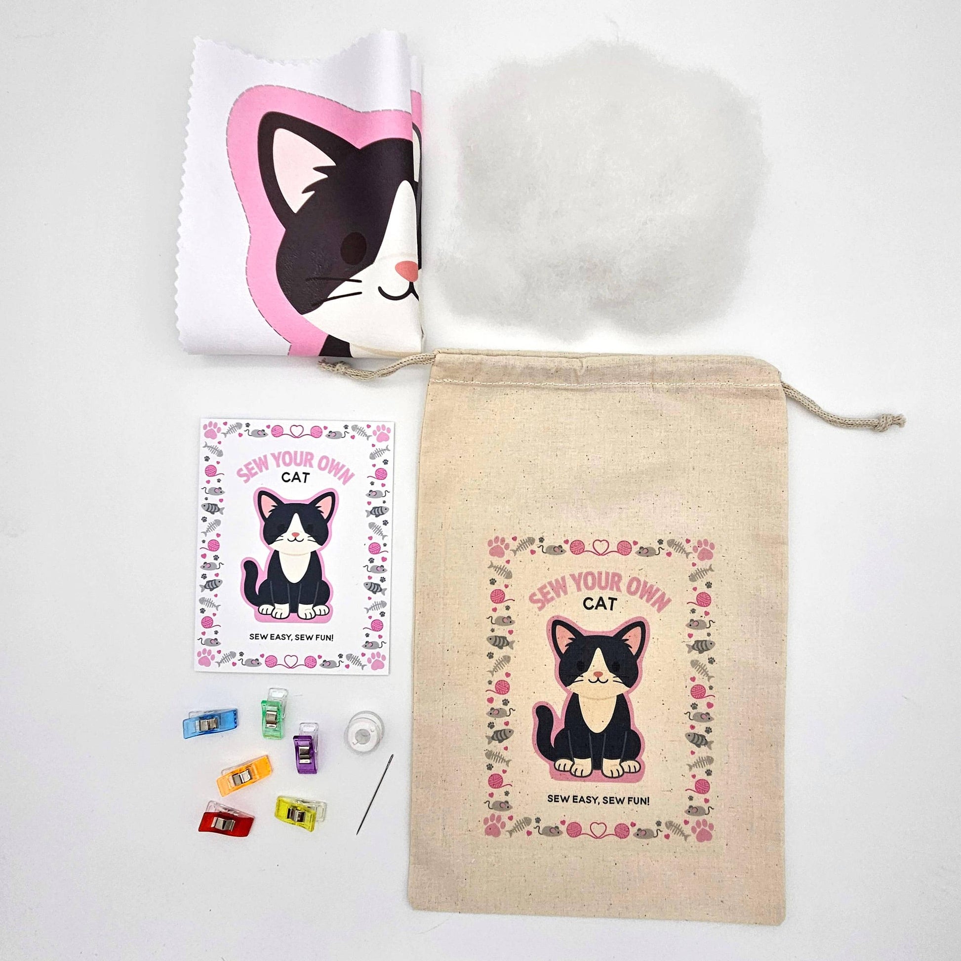 Nickwilljack-Sew Your Own Cat Complete Kit - Tuxedo Cat-sewing kit-gather here online